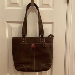 Coach Chocolate Brown Leather Tote Bag
